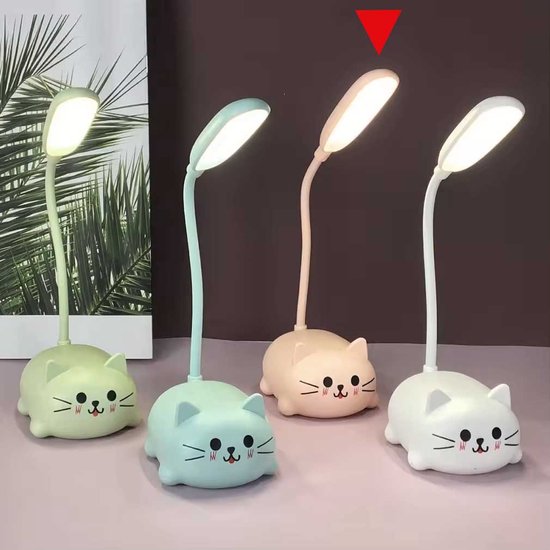 Lampe de bureau LED Animaux Kinder - Blauw - Lampe pour animaux de compagnie - Lampe de nuit - Rechargeable par USB - Lampe pour enfants - Lampe de voyage - Lampe de nuit - Lampe de bureau - Lumière douce