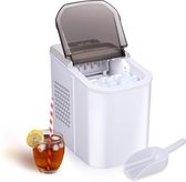 Ice Cube Machine - 2 Sizes Ice Blocks Production in 10-12 Minutes Transparent Lid White