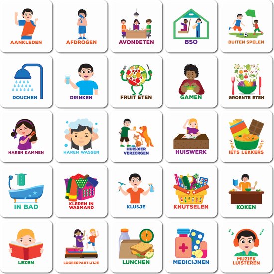 Smarfer - Magnetische pictogrammen voor weekplanner - planbord kind (2) - 50 stuks - voor kinderen - dag planning kind gezin – autisme planner - magneetjes - routine - planbord magneten - weekplanner kind - magneten kinderen