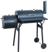 Houtskoolgrill Smoker, grilloppervlak: ca. 54 x 30 cm, zwart