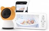 Babyfoon met Camera en App - Baby Monitor - Huisdiercamera - Hondencamera - Full HD - Oranje met Wit
