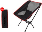 KBK® Campingstoel - Opvouwbare Stoel - Visstoel - Inklapbare stoel - Strand stoel - Zwart met Rode lijnen