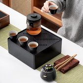 Kung Fu Japans theeservies voor volwassenen, traditionele Chinese theeset, zwarte thee-reissets met theepot