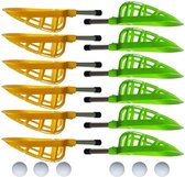 Mini Set de crosse 12 bâtons + 6 Balles aluminium + plastique, jaune/vert