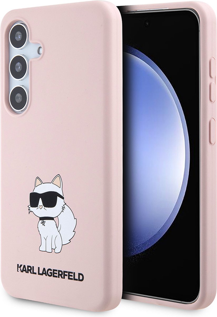 Karl Lagerfeld Backcase hoesje geschikt voor Samsung Galaxy S24+ - Effen Roze - Silicone