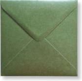 Cards & Crafts 50 Luxe metallic vierkante enveloppen - 14x14cm - Mosgroen - 110grams - 140x140mm