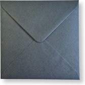 Cards & Crafts 100 Luxe metallic vierkante enveloppen - 14x14cm - platina zilver - 110grams - 140x140mm