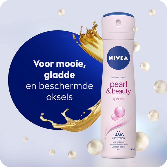 NIVEA Pearl & Beauty Deodorant Spray - Voor egale en gladde oksels - Met parelextracten - Beschermt 48 uur - 6 x 150 ml - NIVEA