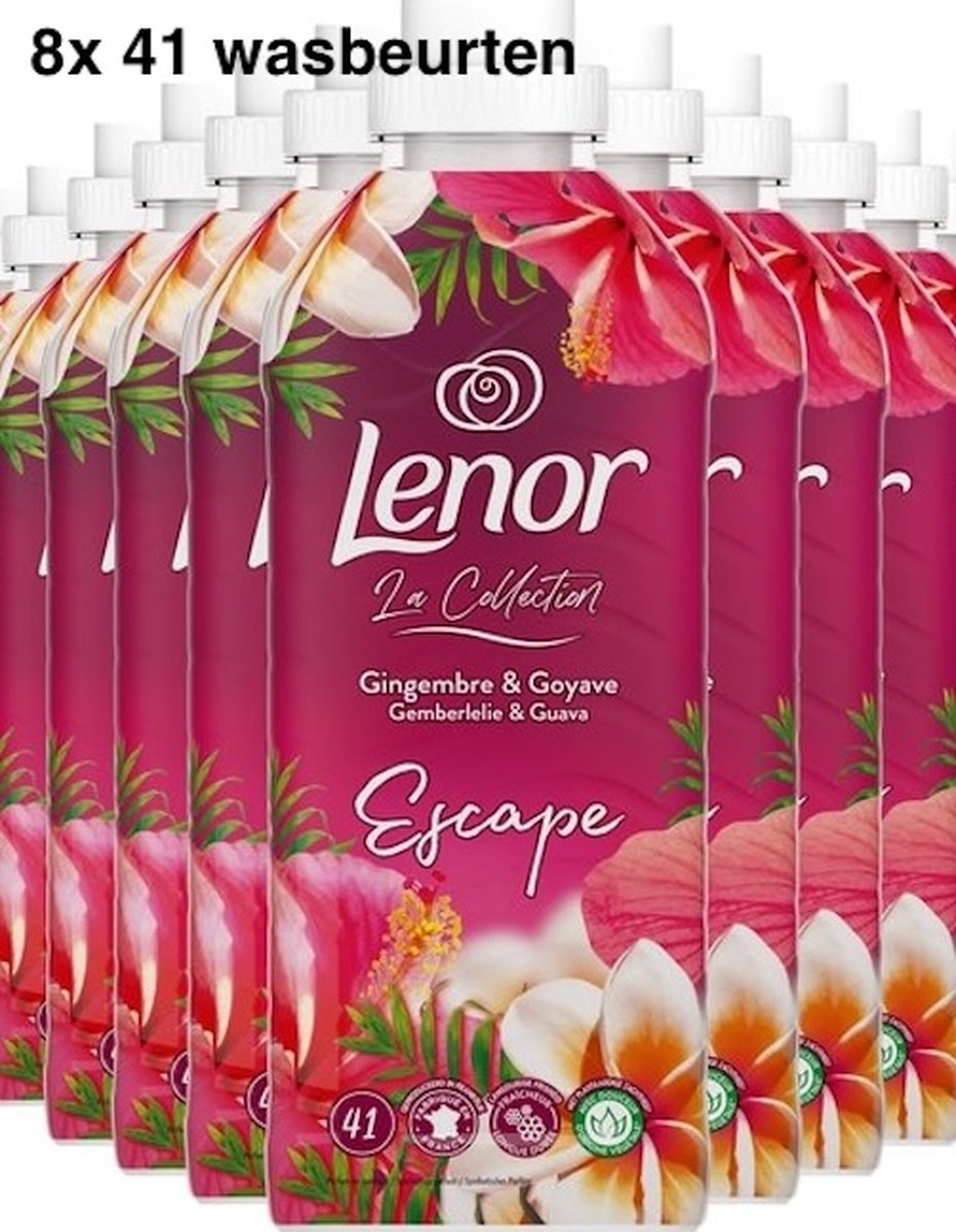 Goedkoopste 8x Lenor Wasverzachter Gemberlelie en Guave 41 Wasbeurten 861 ml