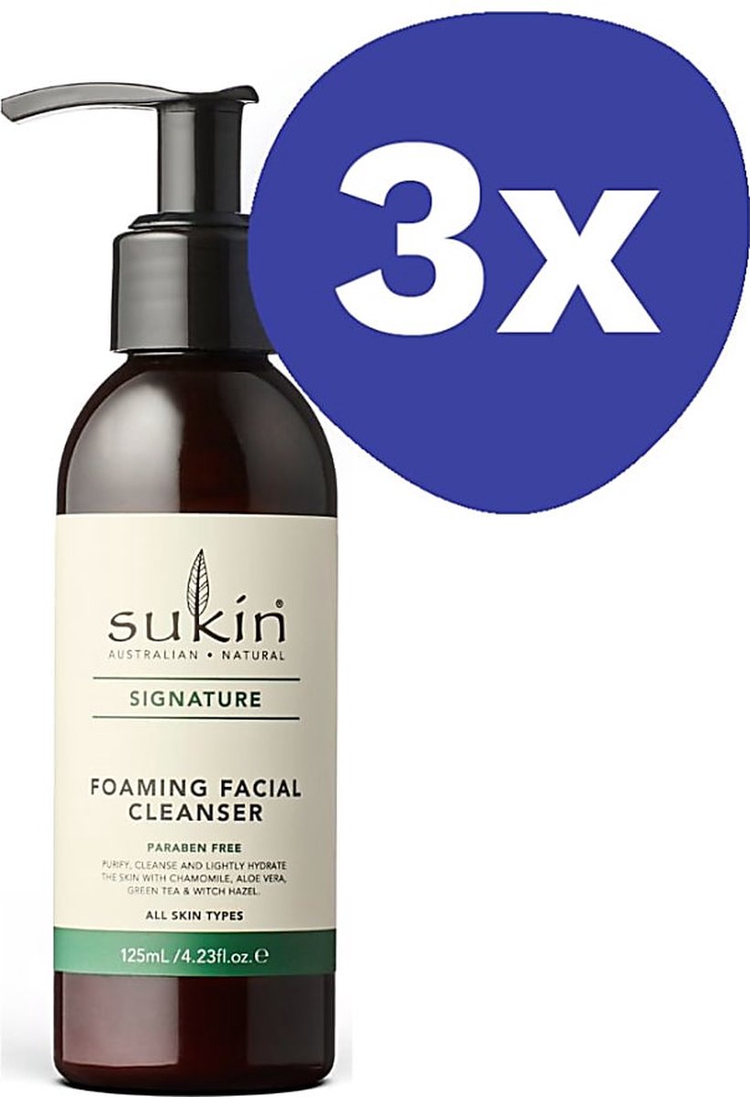 Goedkoopste Sukin Foaming Facial Cleanser (3x 125ml