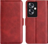 OnePlus 12 Hoesje - MobyDefend Luxe Wallet Book Case (Sluiting Zijkant) - Rood - GSM Hoesje - Telefoonhoesje Geschikt Voor OnePlus 12