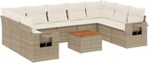 vidaXL - 10-delige - Loungeset - met - kussens - poly - rattan - beige