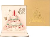 Creatieve 3D-verjaardagskaart met opname-Licht- en kaarseffecten-Feestelijke Cadeaukaart - Unieke Beleving - 15x15cm-Voor je familie, vrienden en geliefden