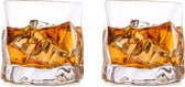 Onregelmatige Whiskyglazen Set - Cadeaupakket voor Verjaardag Echtgenoot - Luxe Geschenkverpakking - Hoogwaardig Glaswerk - Geschikt voor Whisky en Cocktails - Stijlvolle Thuisbar Accessoire