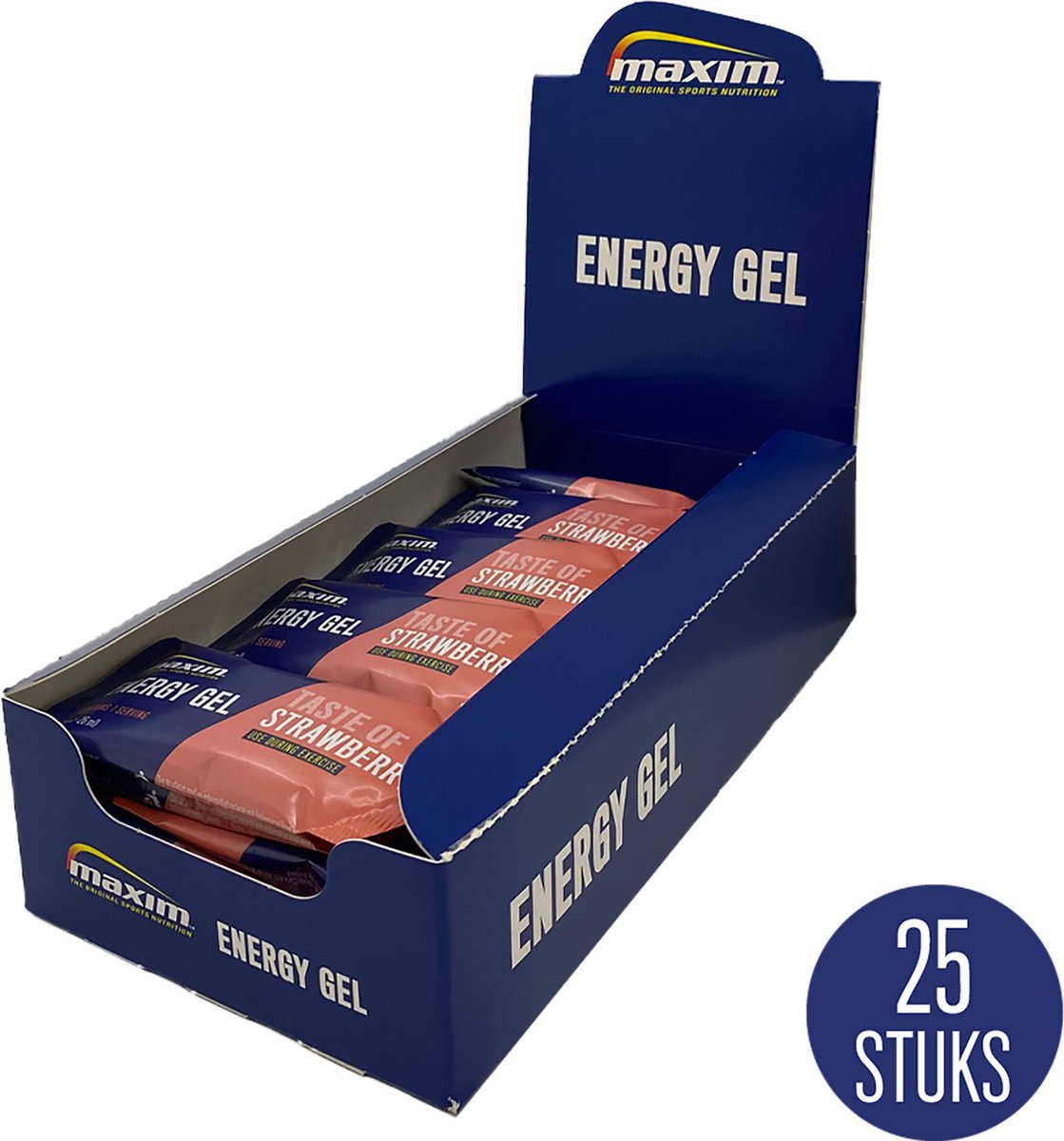 Goedkoopste Maxim Energiegel - Aardbei - 25 stuks