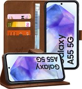 Hoesje geschikt voor Samsung Galaxy A55 - Portemonnee Book Case Bruin