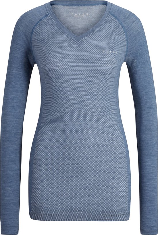 FALKE dames lange mouw shirt Wool-Tech Light - thermoshirt - blauw (capitain) - Maat: