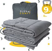 Sleep Comfy Verzwaringsdeken - 9 kg - 150x200cm - Weighted Blanket - Ontspannende Druk - Rustgevend - Comfortabel voor Alle Seizoenen - 4 Seizoenen - Hoogwaardig Materiaal - Grijs