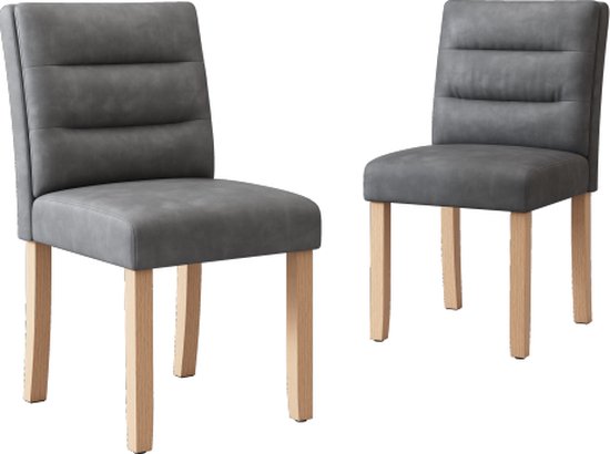 Eetkamerstoelen Set van 2 familie eetkamerstoelen stoelen modern minimalistisch woonkamer slaapkamer stoelen vier eiken stoelen met rugleuning grijs