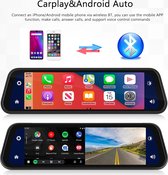 Dashcam - dashcam pour voiture - dashcam avant et arrière - 4K Carplay - Mirror Monitor - Moniteur de stationnement 24 heures sur 24 - Prise en charge sans fil d'Android Auto et Apple CarPlay
