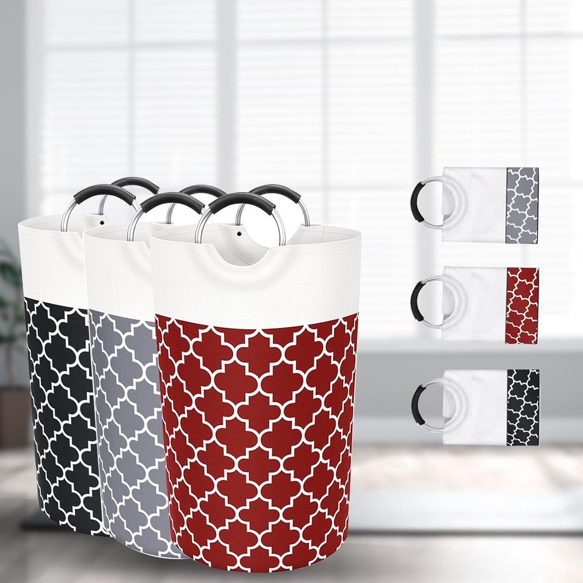 Panier à Linge Pliable, Panier à Linge D'une Capacité De 90 L Avec Poignée, Panier à Linge Imperméable En Tissu, Collecteur De Bouteilles, Boîte à Linge En Tissu Oxford(Gris