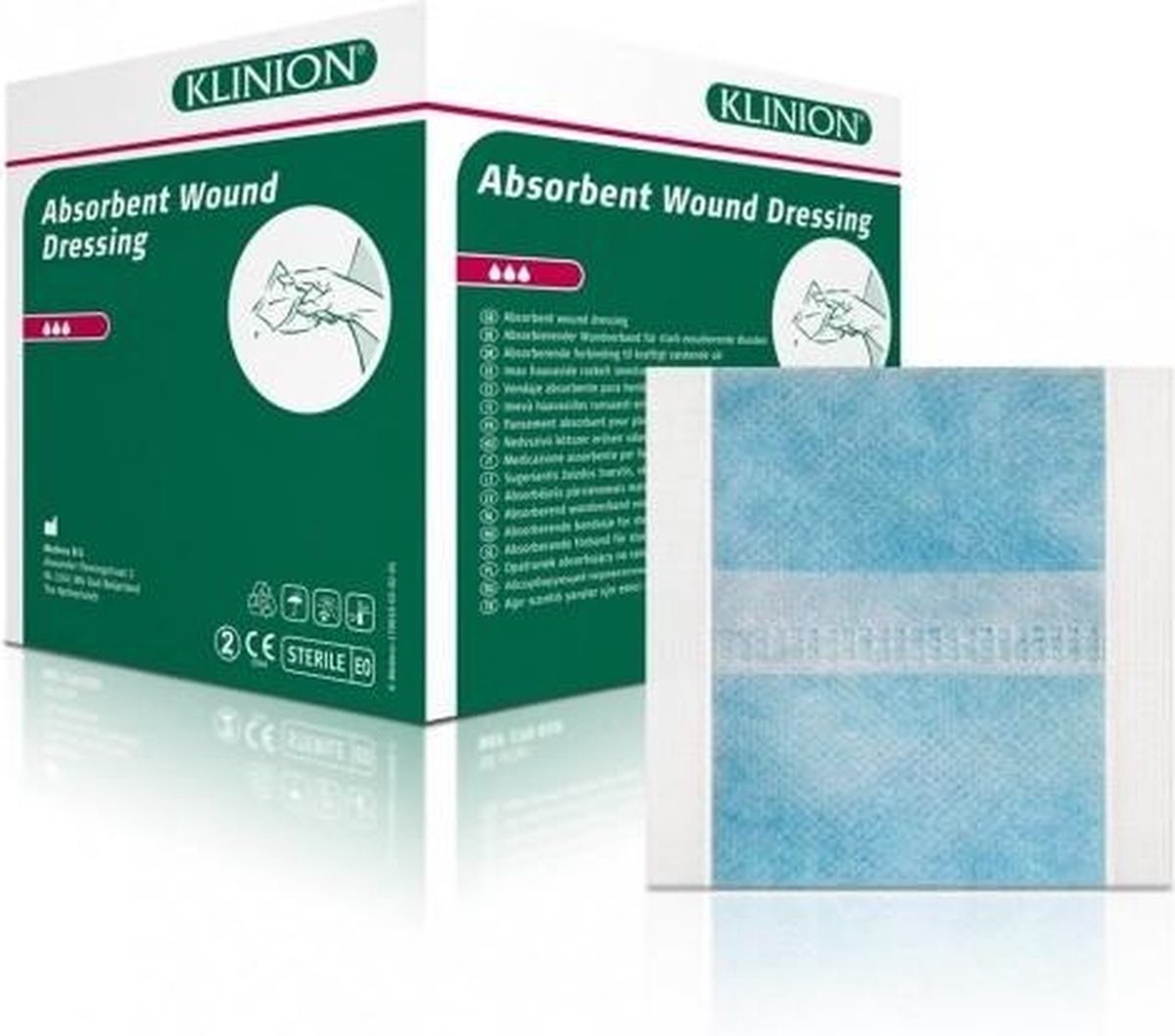 Klinion absorberend wondverband zwaar pulp vulling steriel 15x25cm (15 stuks) Klinion