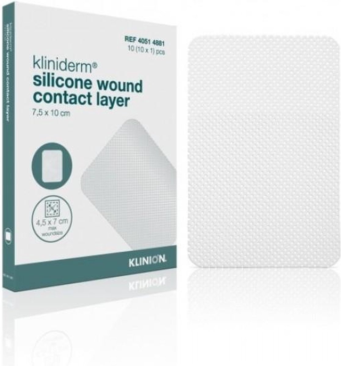 Goedkoopste Kliniderm siliconen wondcontactlaag 7,5x10cm Klinion