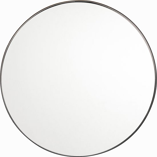 Housevitamin Ronde Metalen Spiegel - Staal Rand 3cm Dia - Gemaakt van Staal Zwarte Wand Spiegel