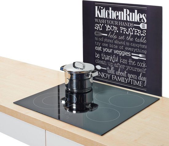 Pebbly Halve beschermplaat van gehard glas voor inductiekookplaten, beschermt spatwanden en kookplaten tegen spatten, kan worden gebruikt als snijplank, 50 x 28 cm
