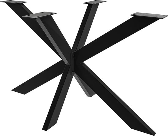 CLP Ervin Pieds de table - Cadre de table - Base de table - Revêtement en poudre - Métal - noir M