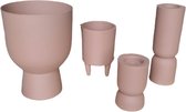 MICA DECORATIONS Set van 4 Bloempot,kaarsenhouder Taupe