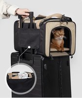 HiDREAM Pet Carrier Reistas voor vliegtuig - Draagtas honden en Katten - Stevig - Comfort - Beige - 43x28x25 cm