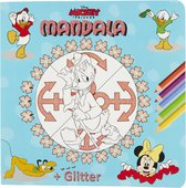 Disney mandala kleurboek glitter - Mickey Mouse & Friends - kleurplaten mandala's met glitters - Minnie - Donald Duck - Goofy - Pluto