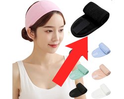 Make Up Hoofdband Wit - Haarband - Om je haren uit je gezicht te houden tijdens het opmaken - 1 Stuk - Zwart