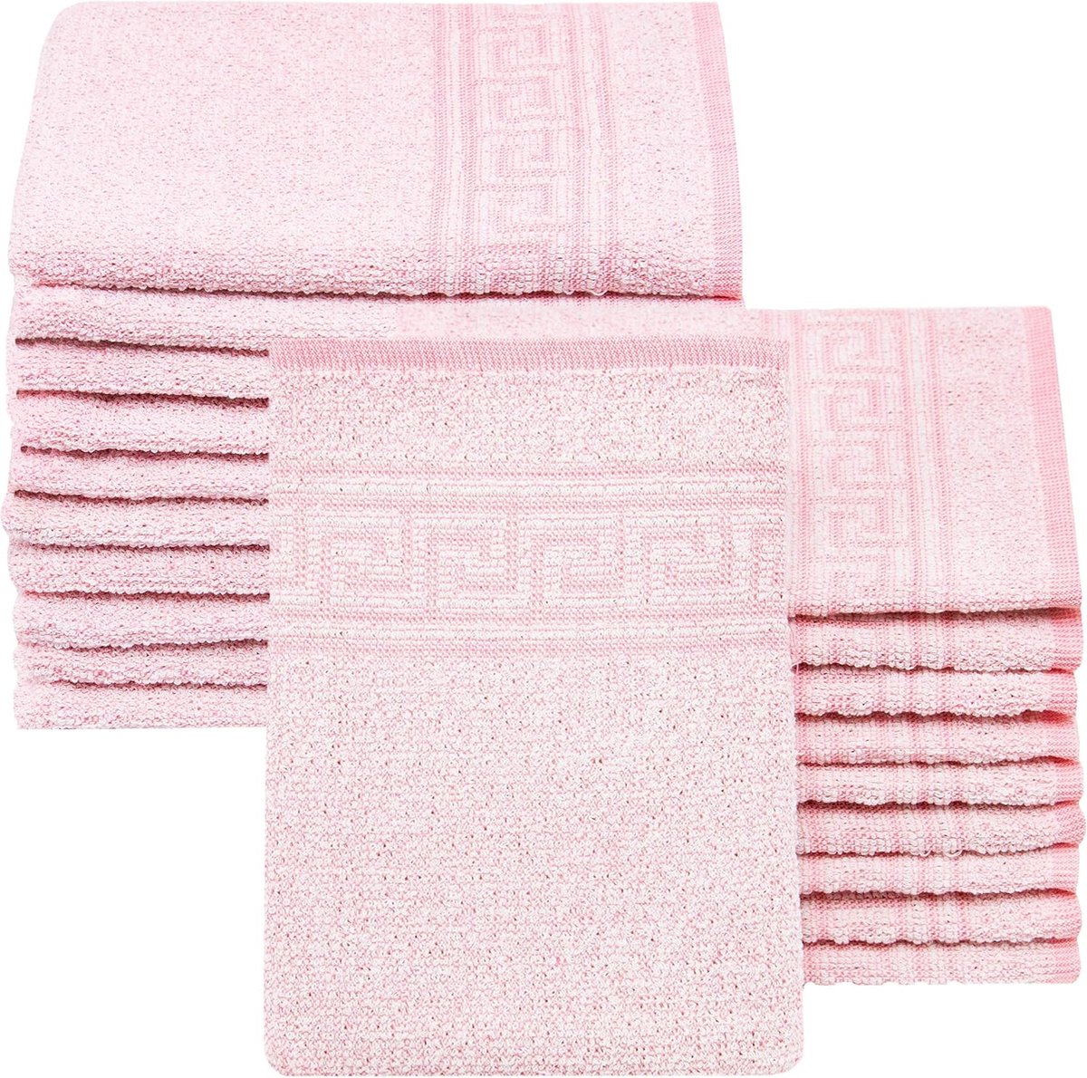 Set van 20 washandjes, 16 x 22 cm, katoenmix, 340 g/m², roze