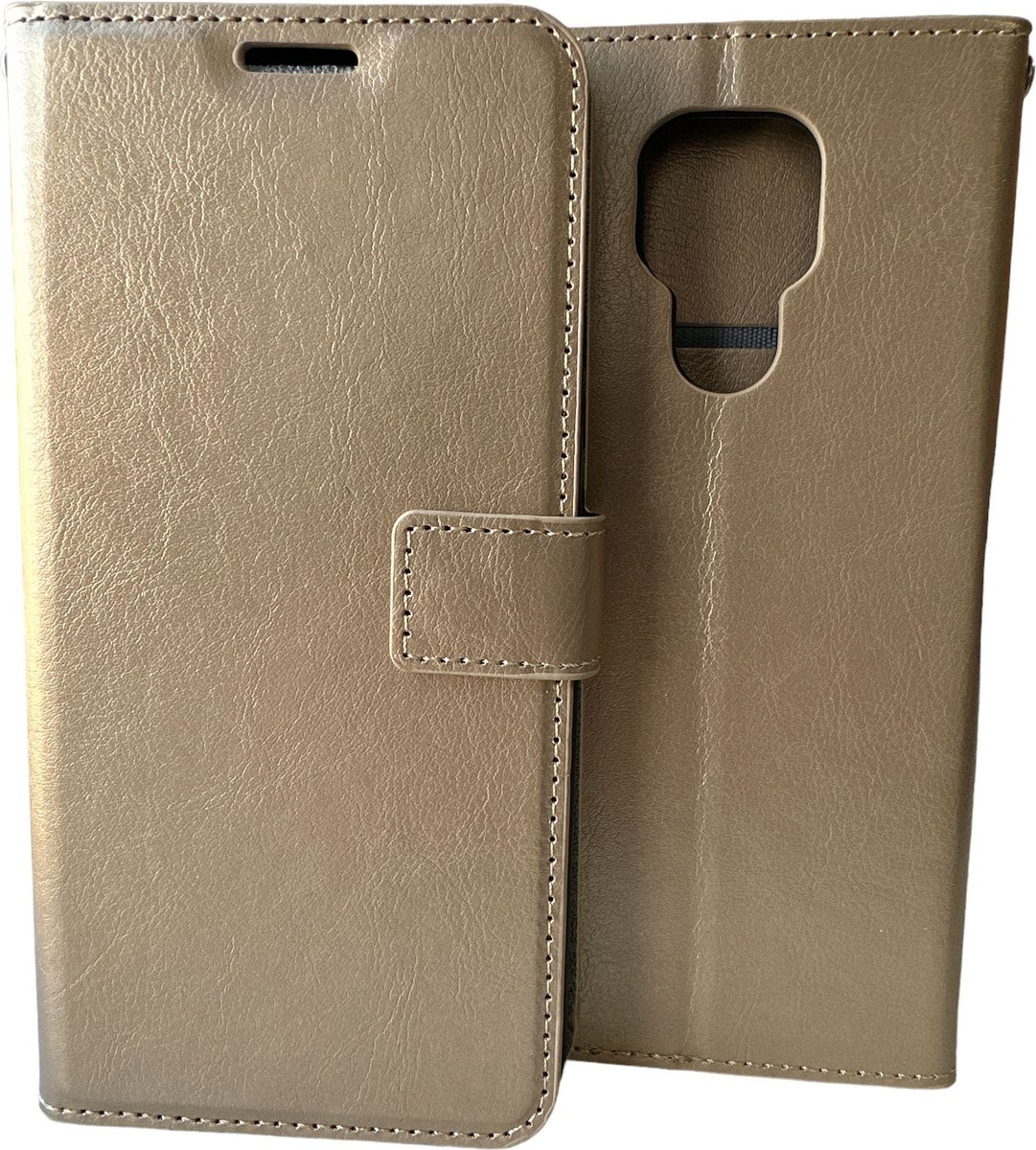 Bookcase Geschikt voor: Motorola Moto G7 - Goud - portemonnee hoesje