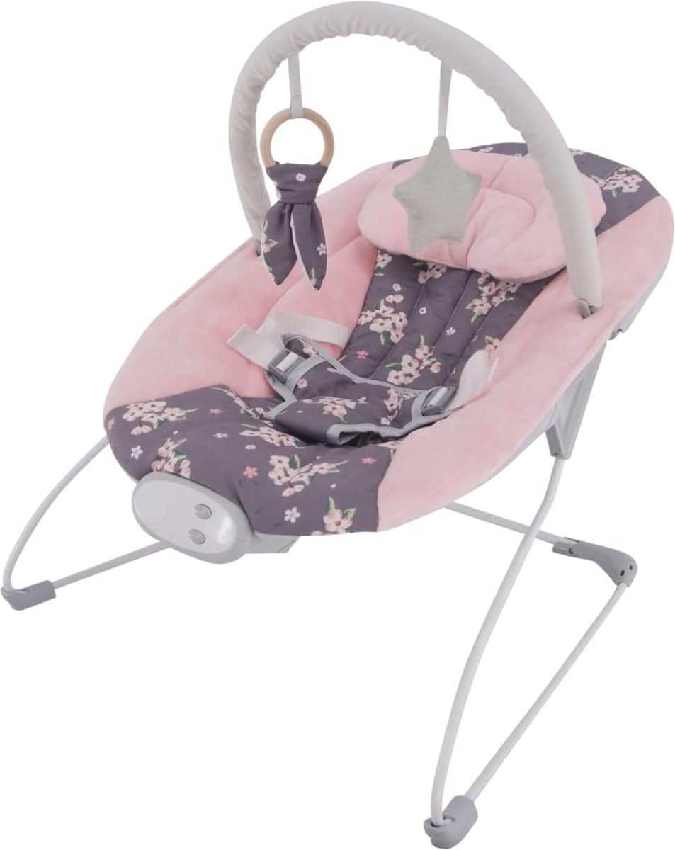 Goedkoopste Baby Bouncer - Schommelstoel Baby - Baby Swing - Met zitkussen - Met muziekmelodieen en afneembare speelgoed beugel - Antislip
