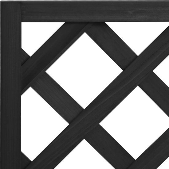 Plantenbak met klimrek - Bloembak - Weerbestendig - Met trellis - Buiten - Hout - Plantenrek - 22 Liter - Zwart
