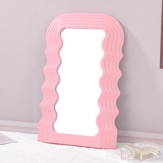 Golvende Spiegel - Wavy Mirror - Lichtgewicht Spiegel - Roze