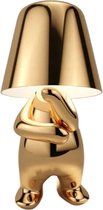 Sfeerverlicht® Golden Boy Eddy - Tafellamp Oplaadbaar - Draadloos en Dimbaar - Gadget - Bureaulamp