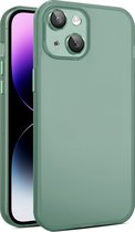Mobigear Hoesje geschikt voor Apple iPhone 15 Telefoonhoesje Hardcase | Mobigear Matt Slim Backcover Shockproof | Schokbestendig iPhone 15 Telefoonhoesje | Anti Shock Proof - Groen