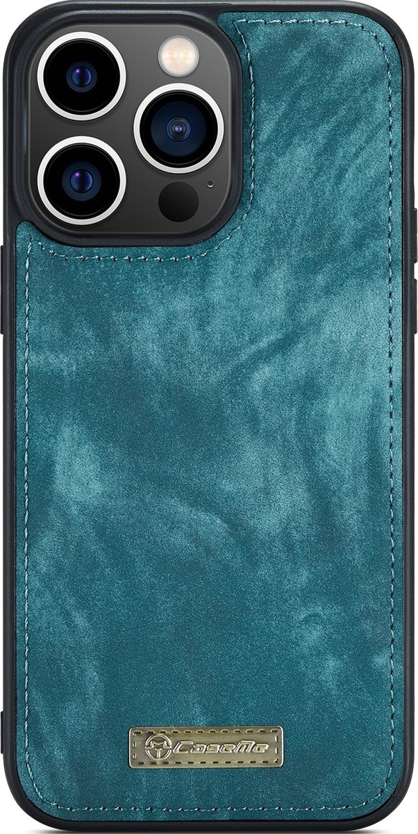 Caseme Telefoonhoesje geschikt voor Apple iPhone 15 Pro Hoesje | Caseme 008 Uitneembare 2in1 Bookcase Portemonnee | Pasjeshouder voor 8 Pasjes | Telefoonhoesje voor Pinpas / OV Kaart / Rijbewijs - Blauw