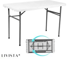 Livista® Klaptafel - Inklapbare Tafel - 120 x 60 cm - Vouwtafel - Antislip en Weerbestendig - Wit