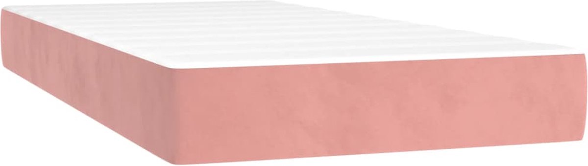 vidaXL - Pocketveringmatras - medium - 120x190x20 - cm - fluweel - roze