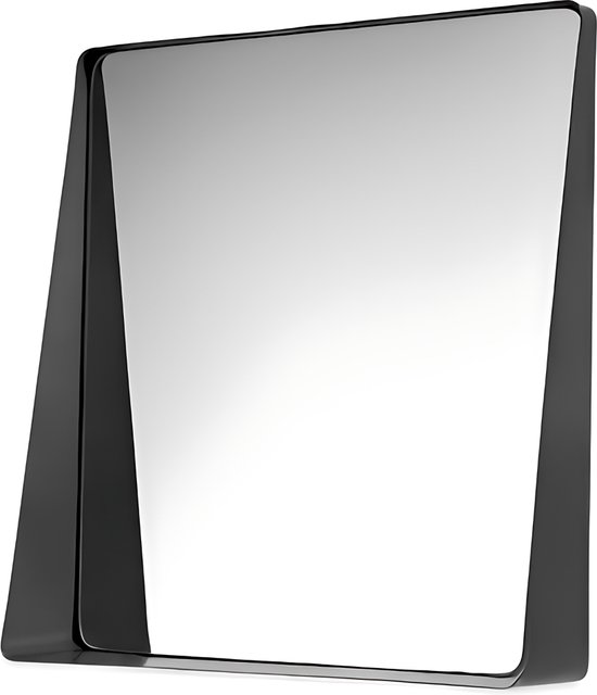 Spiegel Zwart Metaal Vierkant 40x38 cm
