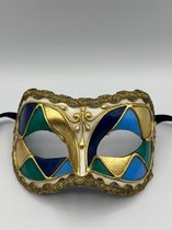Venetiaans masker handgemaakt - masker voor mannen - Gala masker gedecoreerd met prachtige kleuren en gouden trim - Masquerade masker voor mannen.