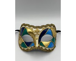 Venetiaans masker handgemaakt - masker voor mannen - Gala masker gedecoreerd met prachtige kleuren en gouden trim - Masquerade masker voor mannen.