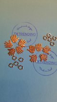 10 verzilverde "handmade" bedels met ringetjes voor aan je sierraad, handmade, handgemaakt, sieraden maken, label, handje, homemade, ringetjes,