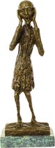 Le Cri - Statue en bronze - Bronze - Marbre - Décoration - Art - Intérieur - 38x10x15 cm