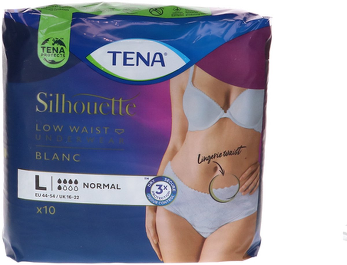 Goedkoopste TENA Silhouette Norm wit - Lage Taille - Large- 4 x 10 stuks voordeelverpakking